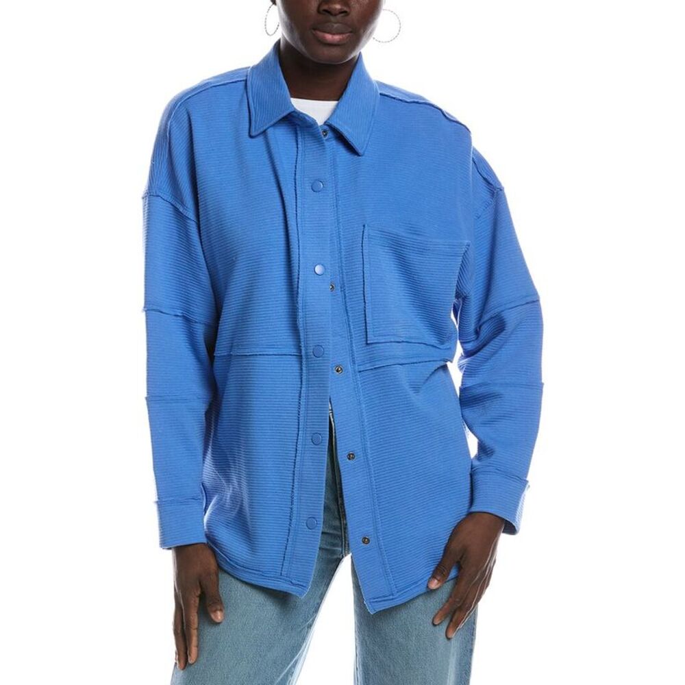 Vintage Havana Womens  Comfort Cord Button Down Shirt, Blue